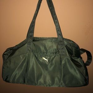 Olive green puma gym bag